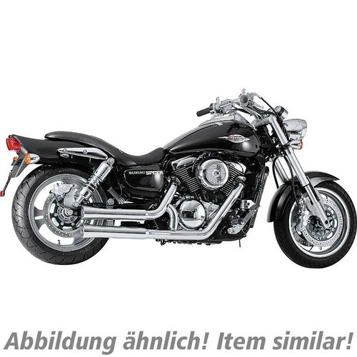Motorrad Auspuffanlagen & Endschalldämpfer Falcon Double Groove Auspuff 2-2 XVS 650 Drag Star /Classic poliert