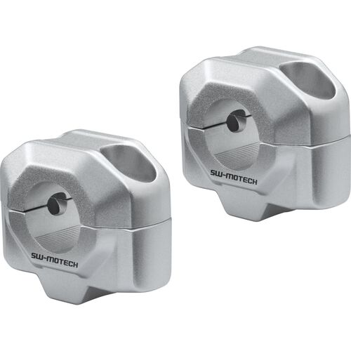Lenkererhöhungen SW-MOTECH Lenkererhöhung OO für 22mm Lenker um 15mm silber Blau