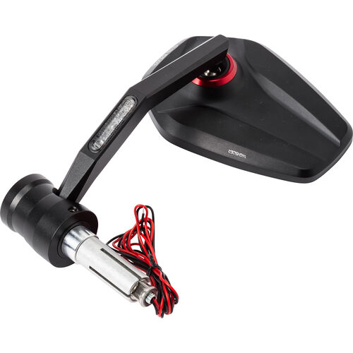 Motorrad Lenkerendspiegel Highsider Lenkerendenspiegel/Blinker für 12-21mm Polo-Edition schwarz Weiß