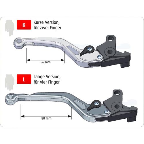Motorcycle Brake Levers ABM brake lever adjustable Synto BH31 long gold/black Neutral